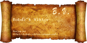 Bobák Viktor névjegykártya